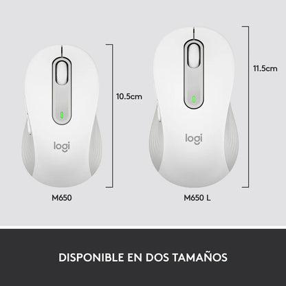 Mouse Inalámbrico BT/Bolt Logitech Signature M650 L con Scroll SmartWheel, Blanco