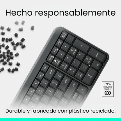 Teclado Inalámbrico Bluetooth Logitech K250 con Diseño Compacto, Blanco