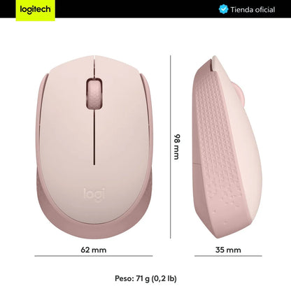 Mouse Inalámbrico Logitech M170 con Diseño Ambidiestro y Portátil, Rosa
