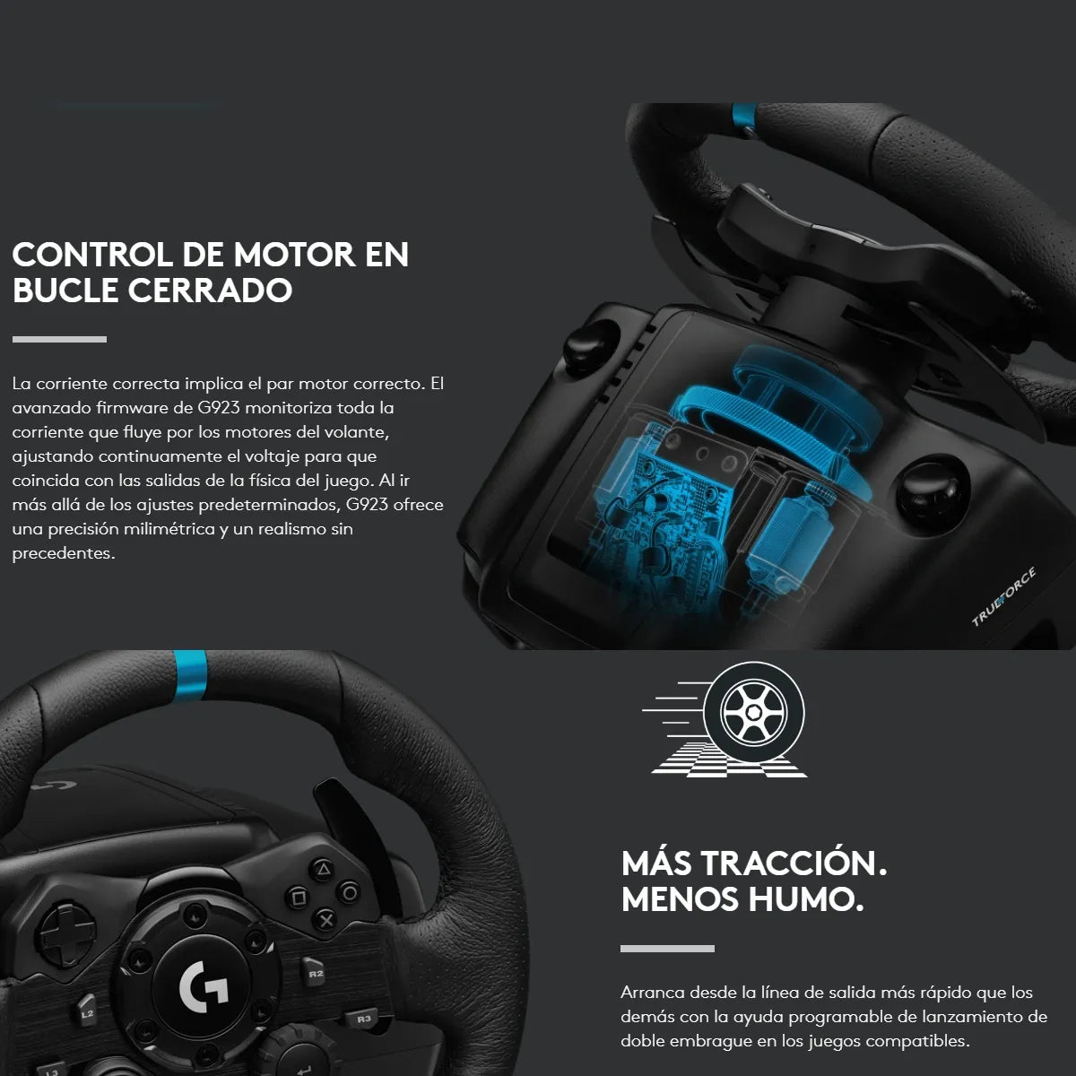 Volante Logitech G923 para PS5, PS4 y PC + Palanca de Cambios + Soporte para Volante SPTG-07