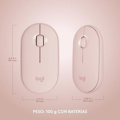 Combo Teclado y Mouse Inalámbrico Slim Logitech MK470 Rosa