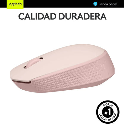 Mouse Inalámbrico Logitech M170 con Diseño Ambidiestro y Portátil, Rosa