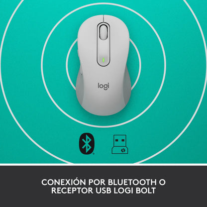 Mouse Inalámbrico BT/Bolt Logitech Signature M650 L con Scroll SmartWheel, Blanco