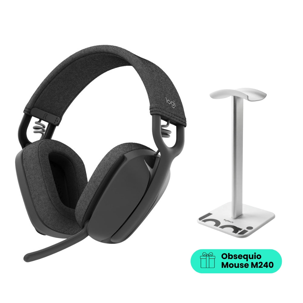 Diadema Profesional Bluetooth Logitech Zone Vibe 100 Micrófono Flip-to-Mute - Grafito