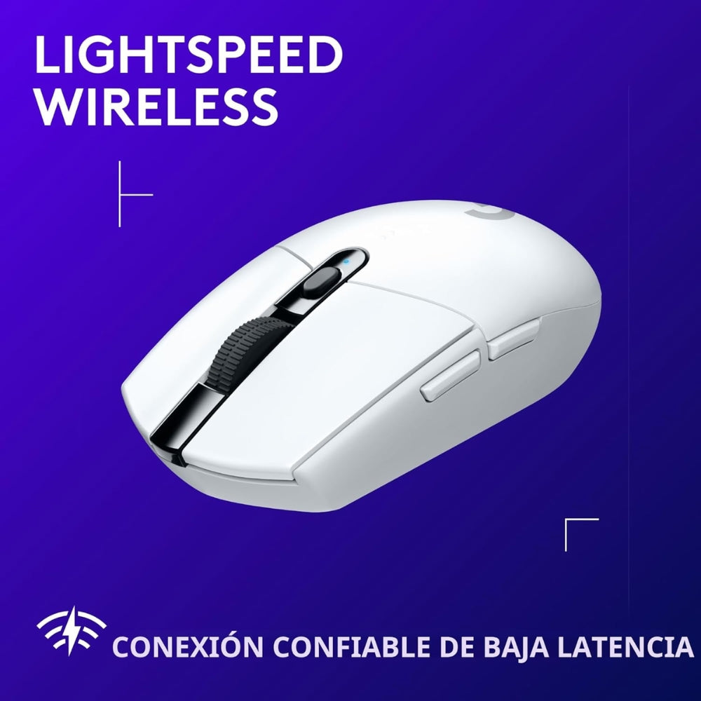 Auriculares Gamer Inalámbricos Logitech G325 LIGHTSPEED Bluetooth PC/PS5/Switch - Blanco + Mouse Gamer Inalámbrico Logitech G305 LIGHTSPEED HERO 12000 DPI 6 Botones - Blanco