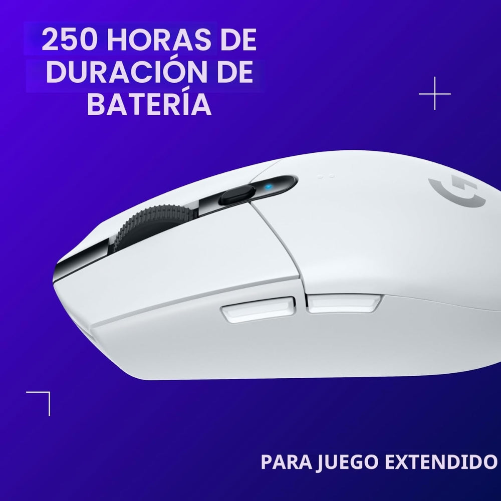 Audífonos Diadema Gamer Inalámbrica Logitech G321 LIGHTSPEED Bluetooth PC/PS5/Switch - Blanco + Mouse Gamer Inalámbrico Logitech G305 LIGHTSPEED HERO 12000 DPI 6 Botones - Blanco