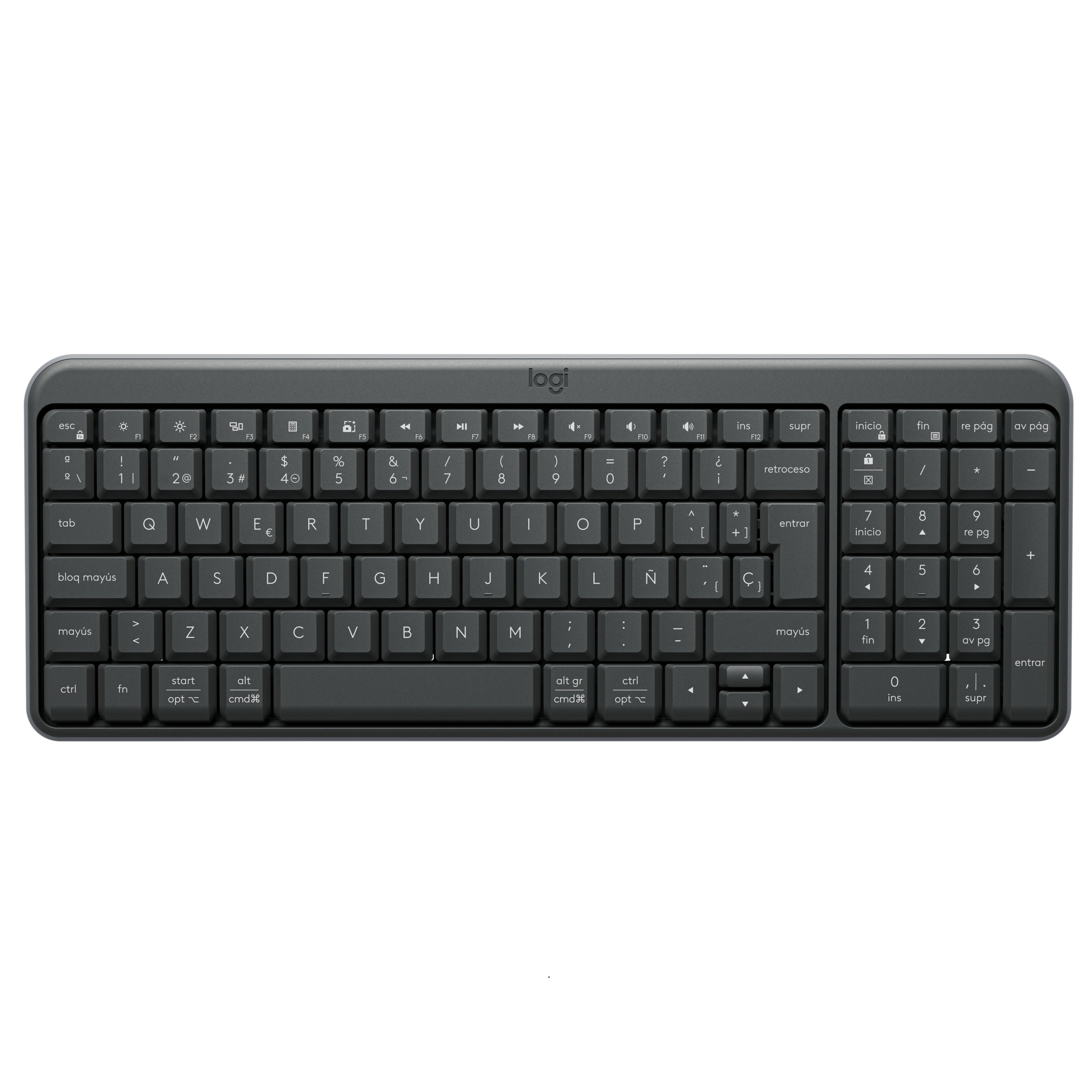 Teclado Inalámbrico Bluetooth Logitech K250 con Diseño Compacto, Grafito