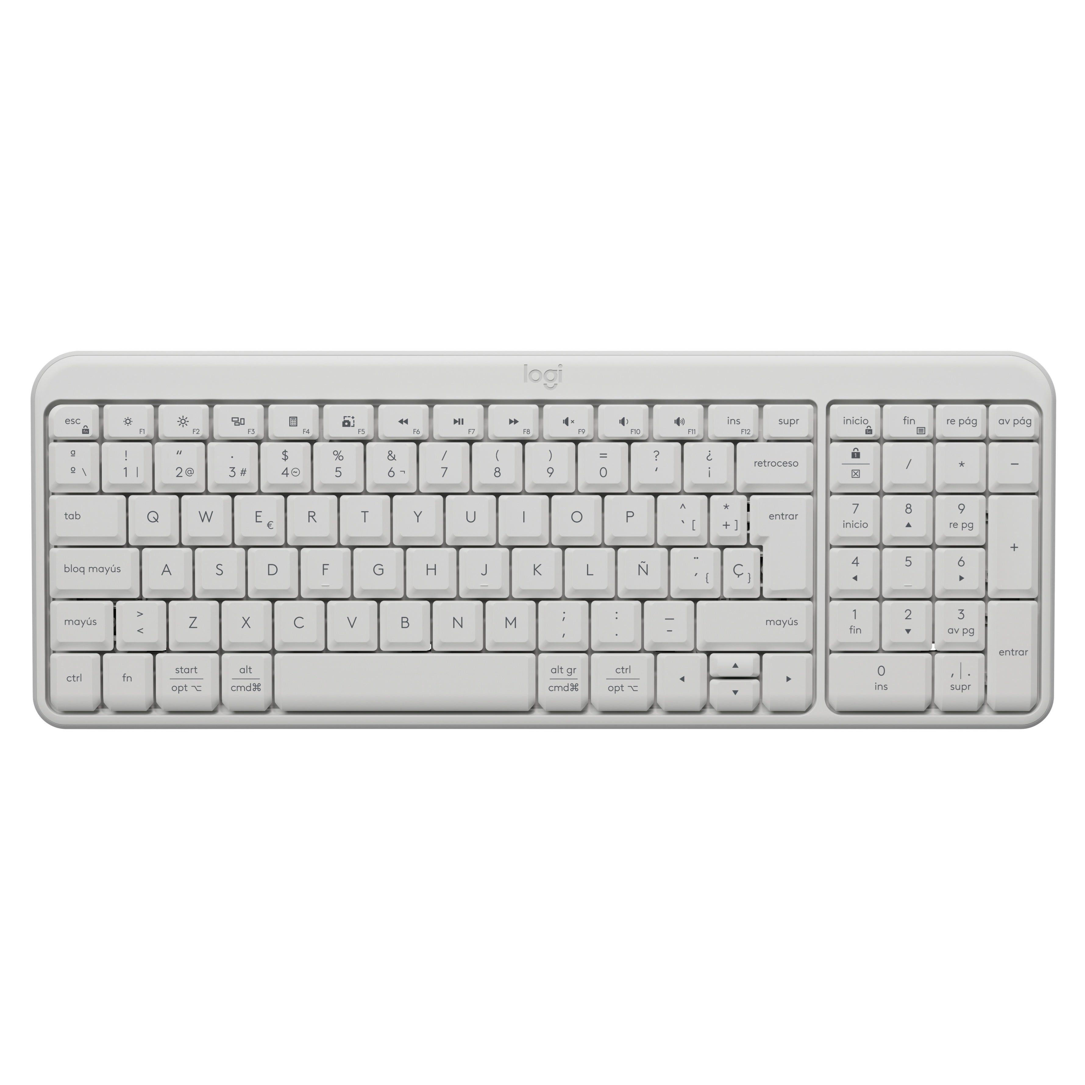 Teclado Inalámbrico Bluetooth Logitech K250 con Diseño Compacto, Blanco