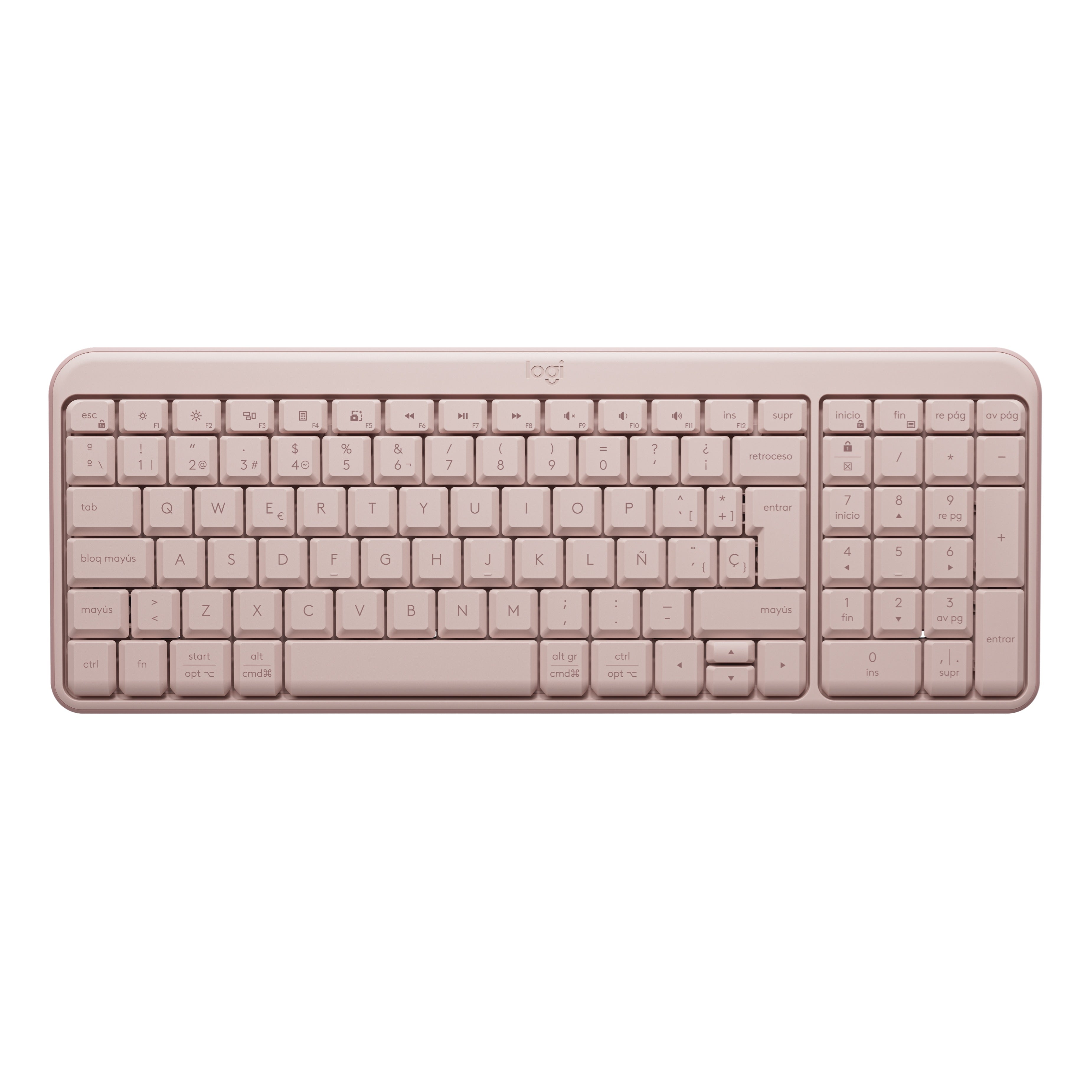 Teclado Inalámbrico Bluetooth Logitech K250 con Diseño Compacto, Rosa
